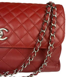 Chanel Red Qulited Leather Flap Shoulder Bag 2011