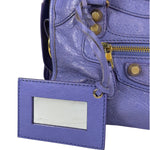 Balenciaga Purple Lambskin Moto City Two-Way Bag
