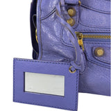 Balenciaga Purple Lambskin Moto City Two-Way Bag