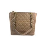 Chanel Beige Quilted Caviar Petite Shopping Tote 2004