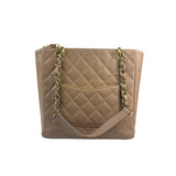 Chanel Beige Quilted Caviar Petite Shopping Tote 2004