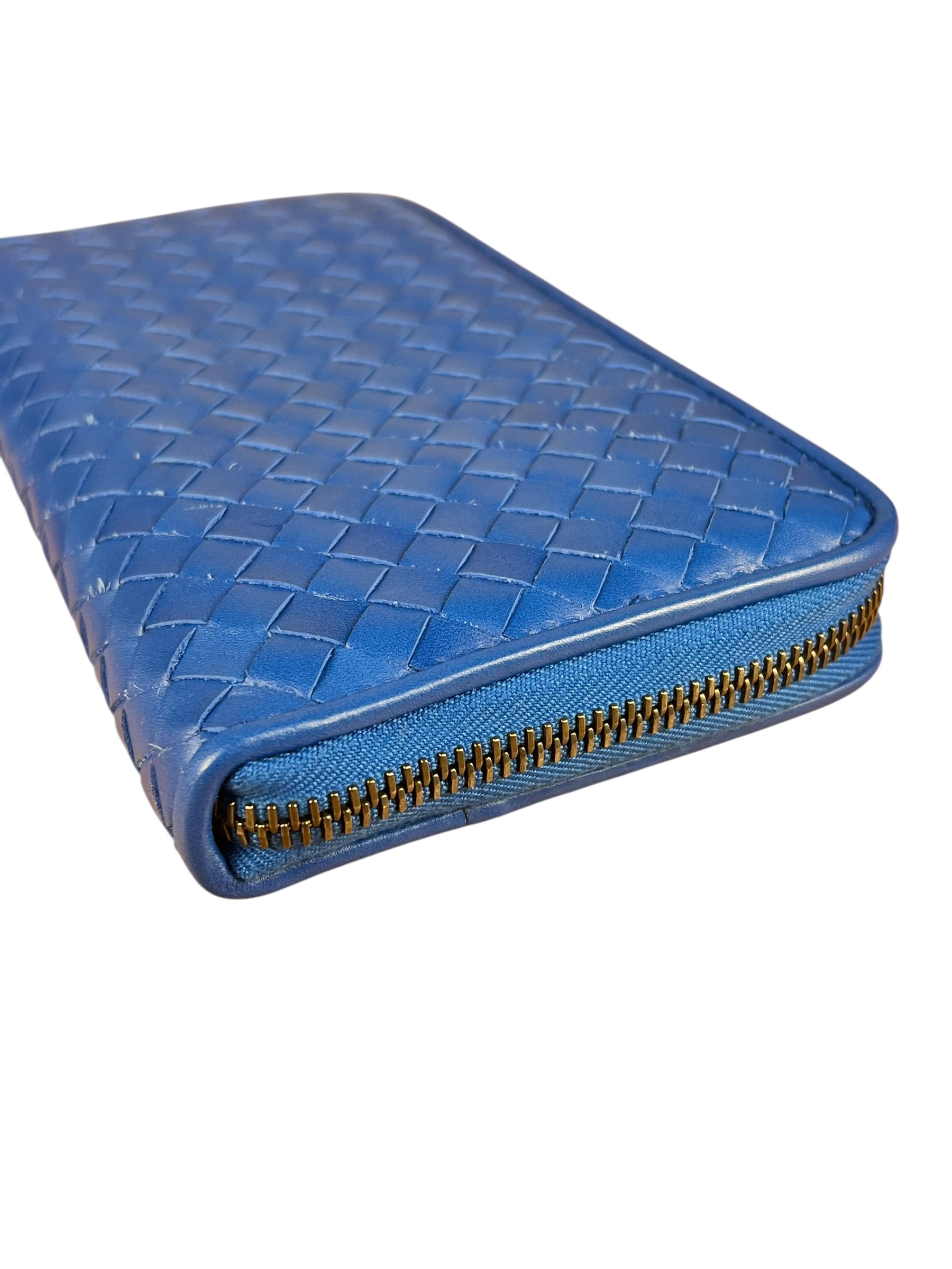 Bottega Veneta Intrecciato Long Wallet Blue