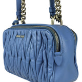 Miu Miu Blue Leather Chain Camera 2Way Shoulder Bag