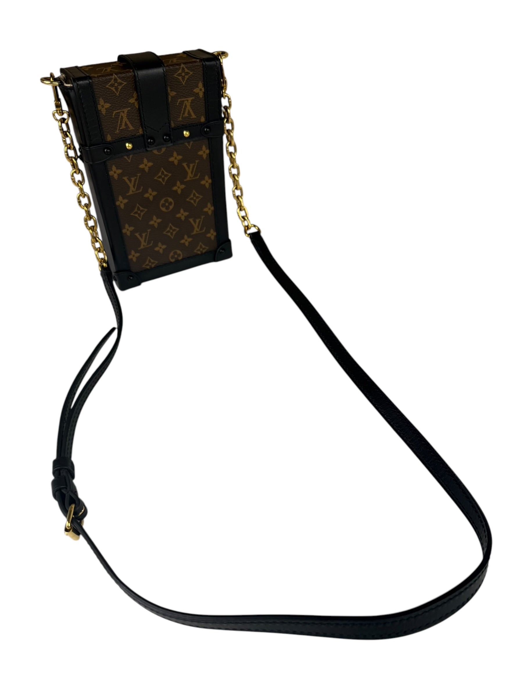Louis Vuitton Black Monogram Vertical Trunk Pochette