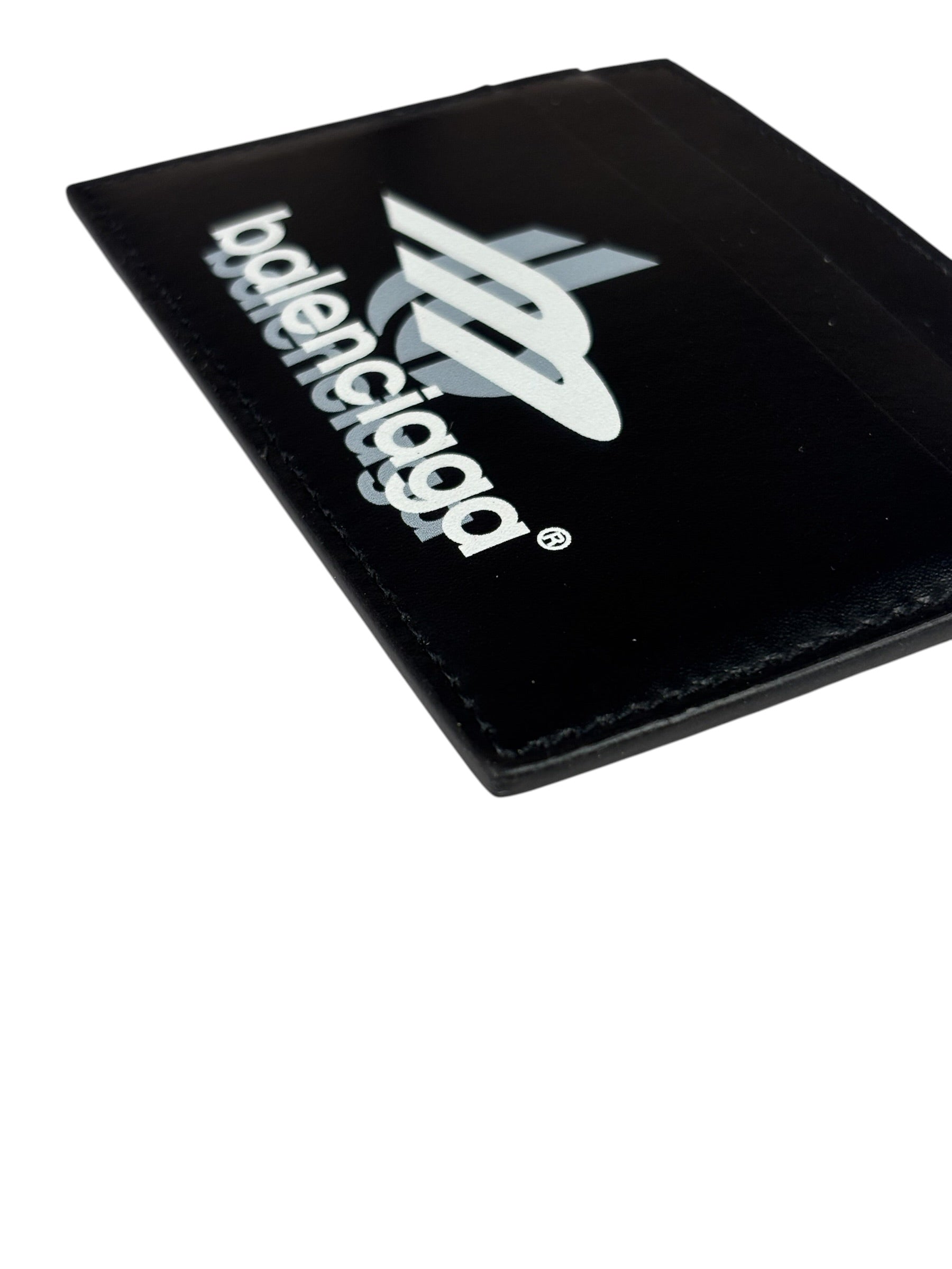 Balenciaga Black Leather Logo Card Holder