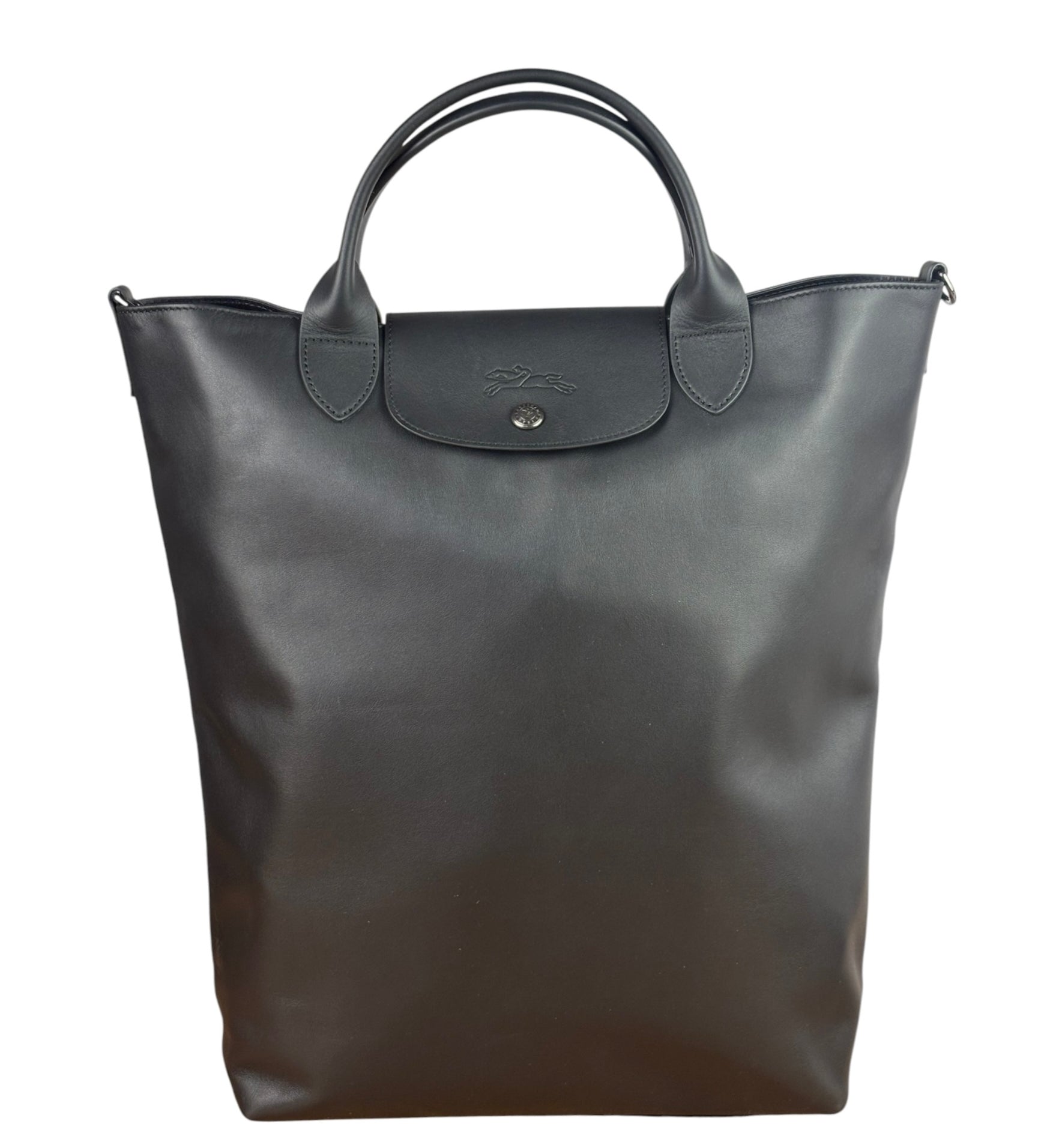 Longchamp Black Leather Le Pliage Xtra Medium Tote