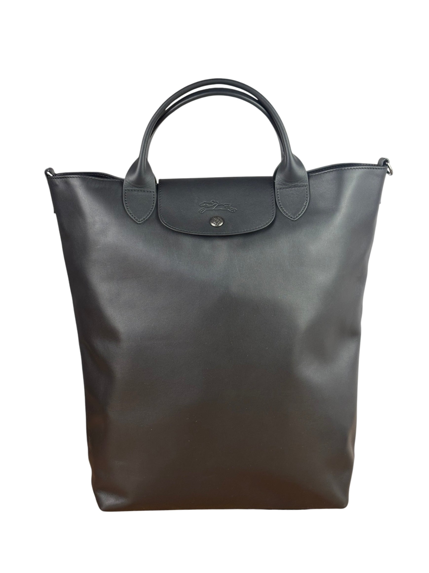 Longchamp Black Leather Le Pliage Xtra Medium Tote
