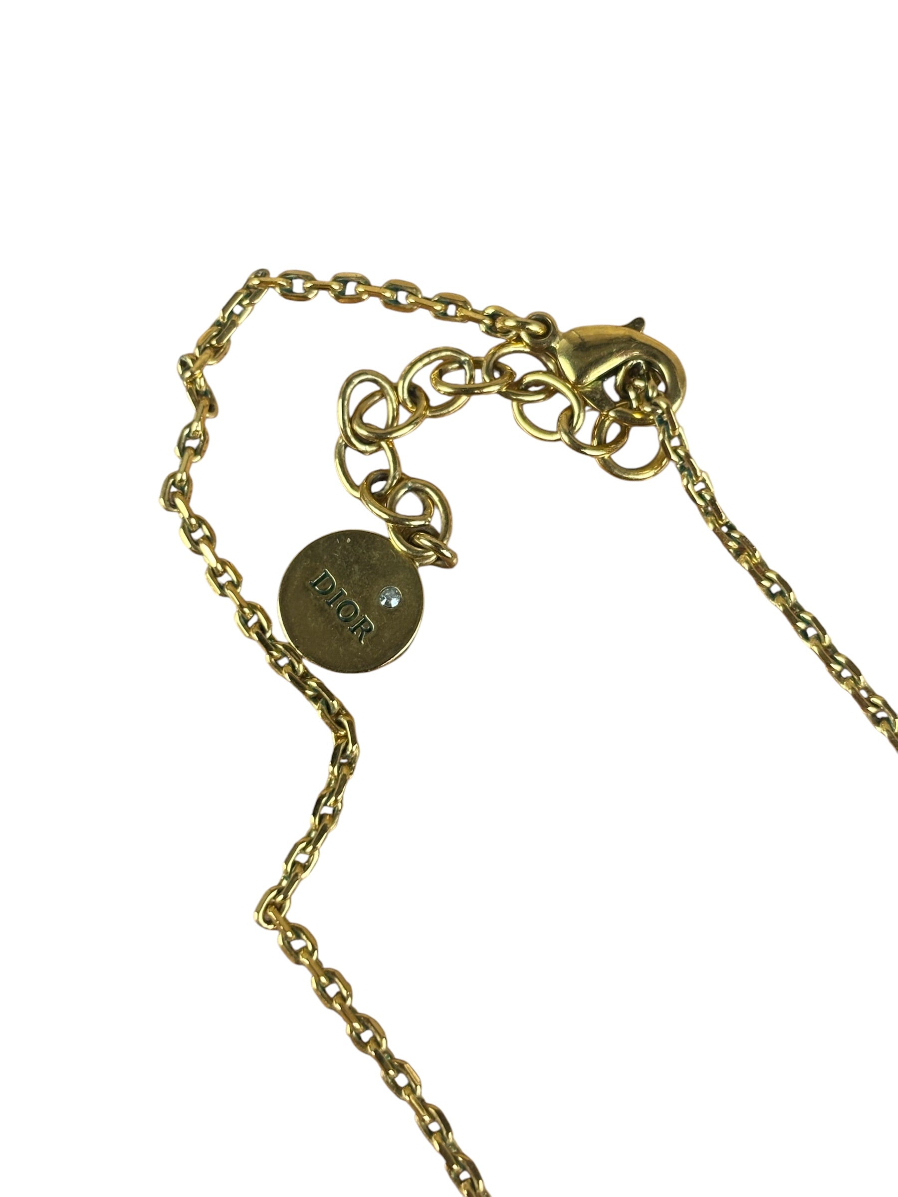 Christian Dior Dior Letter Charm/Pave O Star Necklace