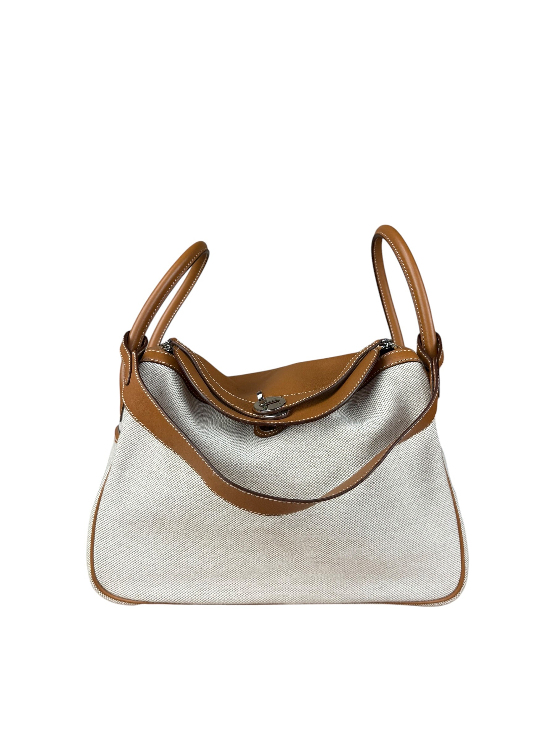 Hermes Toile Swift Canvas/Leather Lindy 30 Beige/Brown 2007