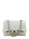 Chanel White Quilted Caviar Large Classic Flap 2005