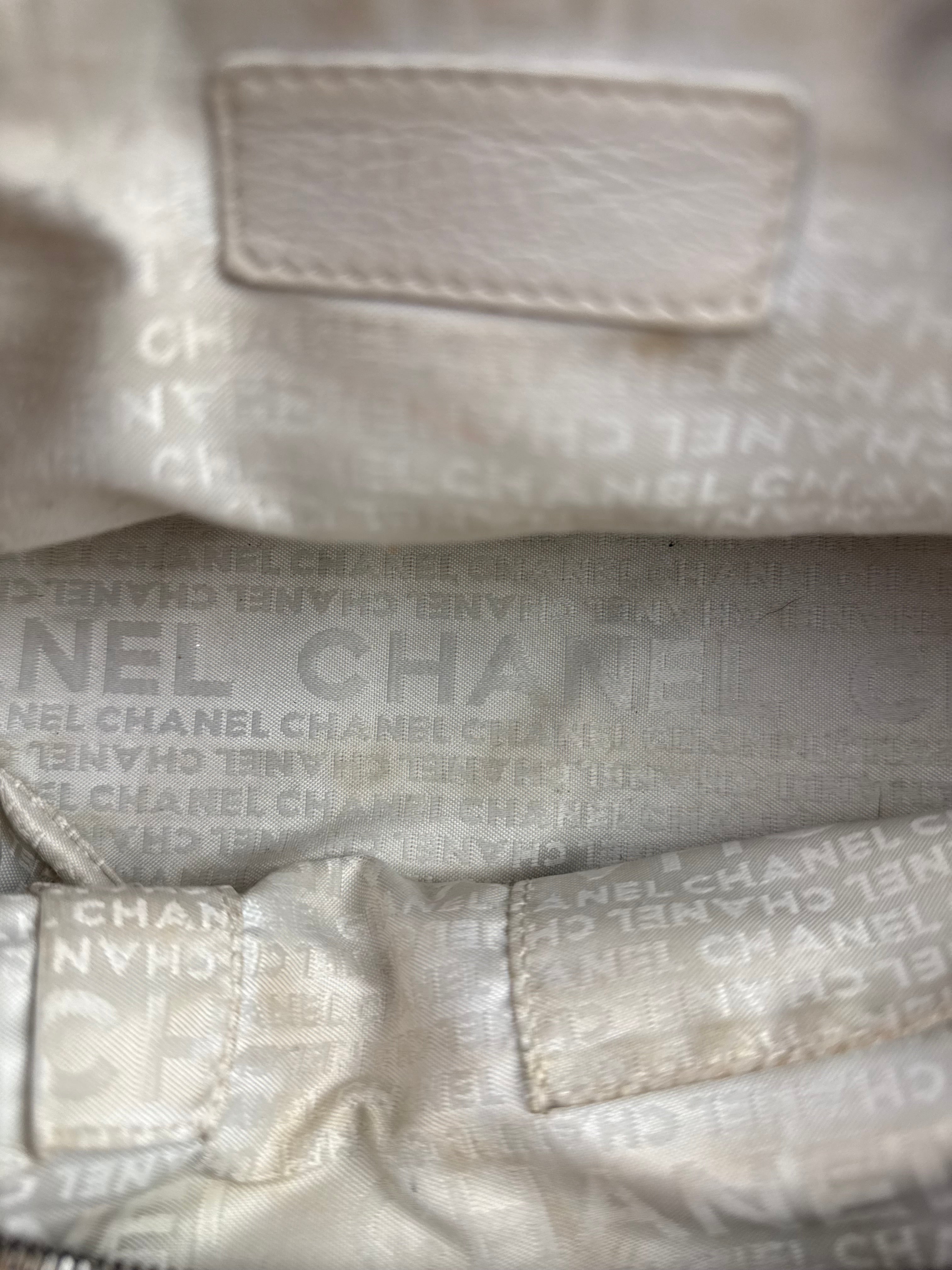Chanel Beige Leather Chocolate Bar Bowler Bag 2004