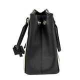 Prada Black/White Saffiano Leather Striped Two-Way Bag