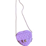 Chanel CC In Love Purple Quilted Leather Heart Bag 2022