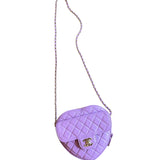 Chanel CC In Love Purple Quilted Leather Heart Bag 2022