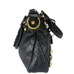 Balenciaga Black Lambskin Moto City Two-Way Bag