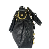 Balenciaga Black Lambskin Moto City Two-Way Bag