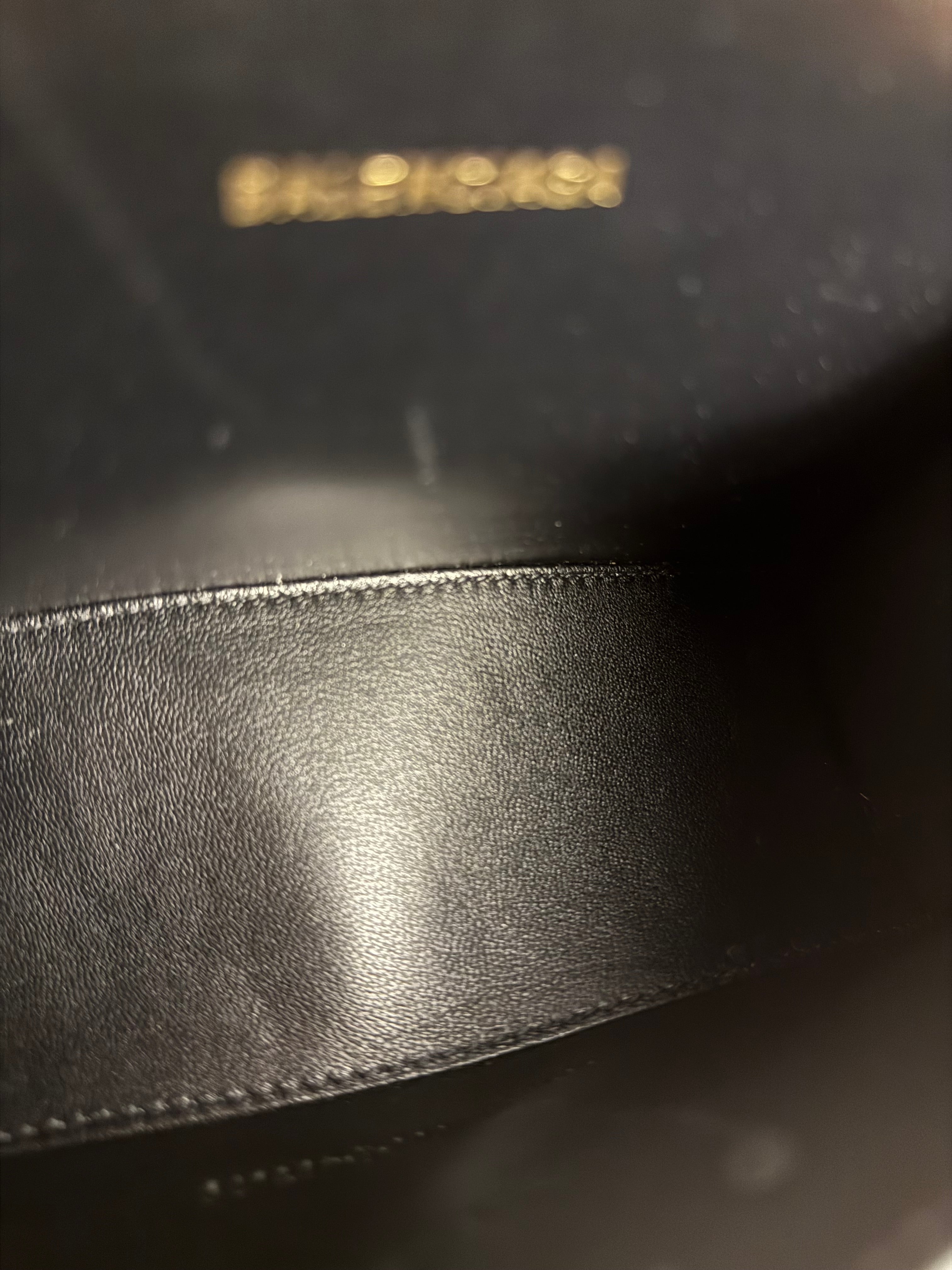 Balenciaga Black Leather Hourglass XS 2Way Handbag