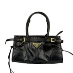 Prada Black Bonnie Calfskin Shoulder Bag