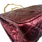 Chanel Patent Burgundy Quilted Leather 2.55 Reissue Double Flap Bag 2008