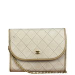 Chanel Beige Leather Trim Matelasse Mini Shoulder Bag 2009