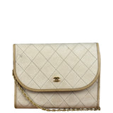 Chanel Beige Leather Trim Matelasse Mini Shoulder Bag 2009