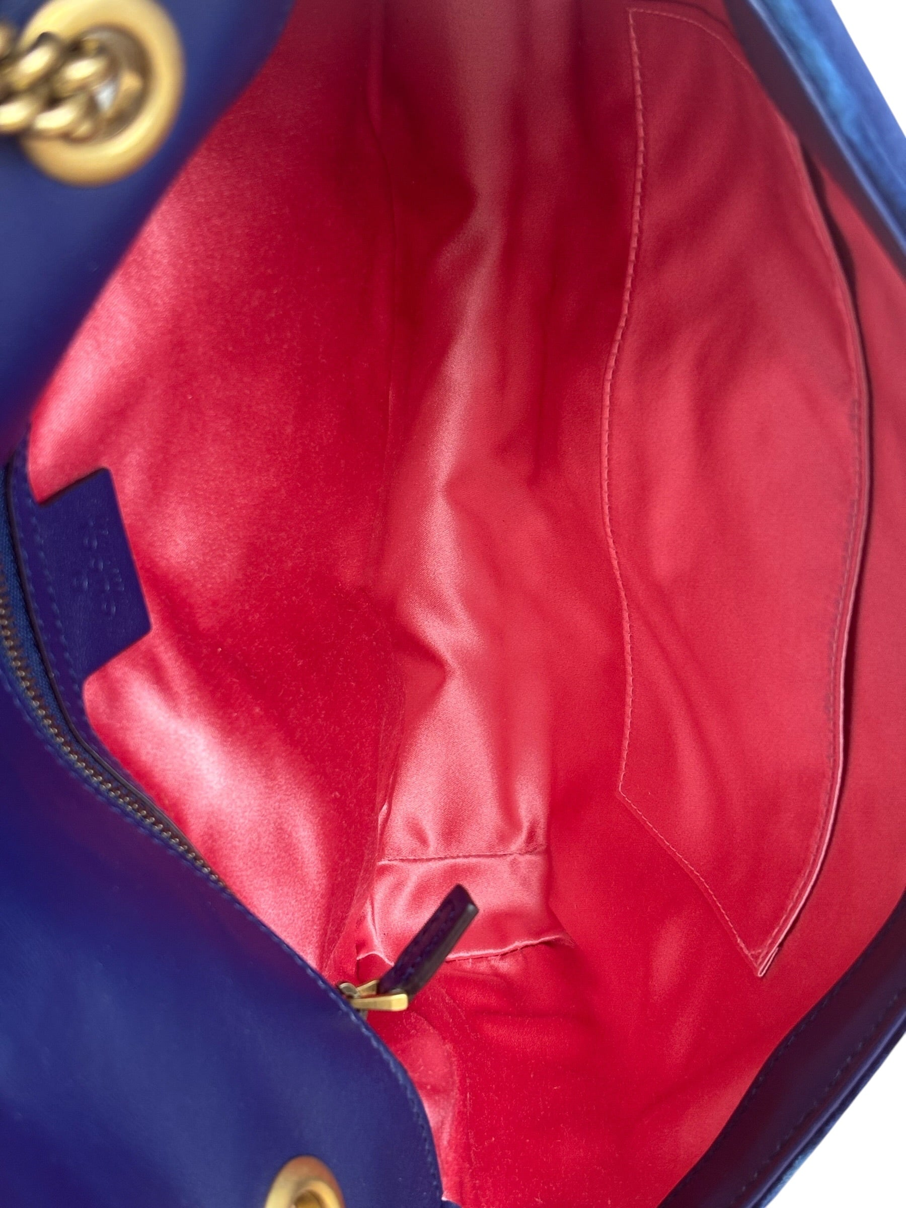 Gucci GG Blue Velvet Marmont Shoulder Bag