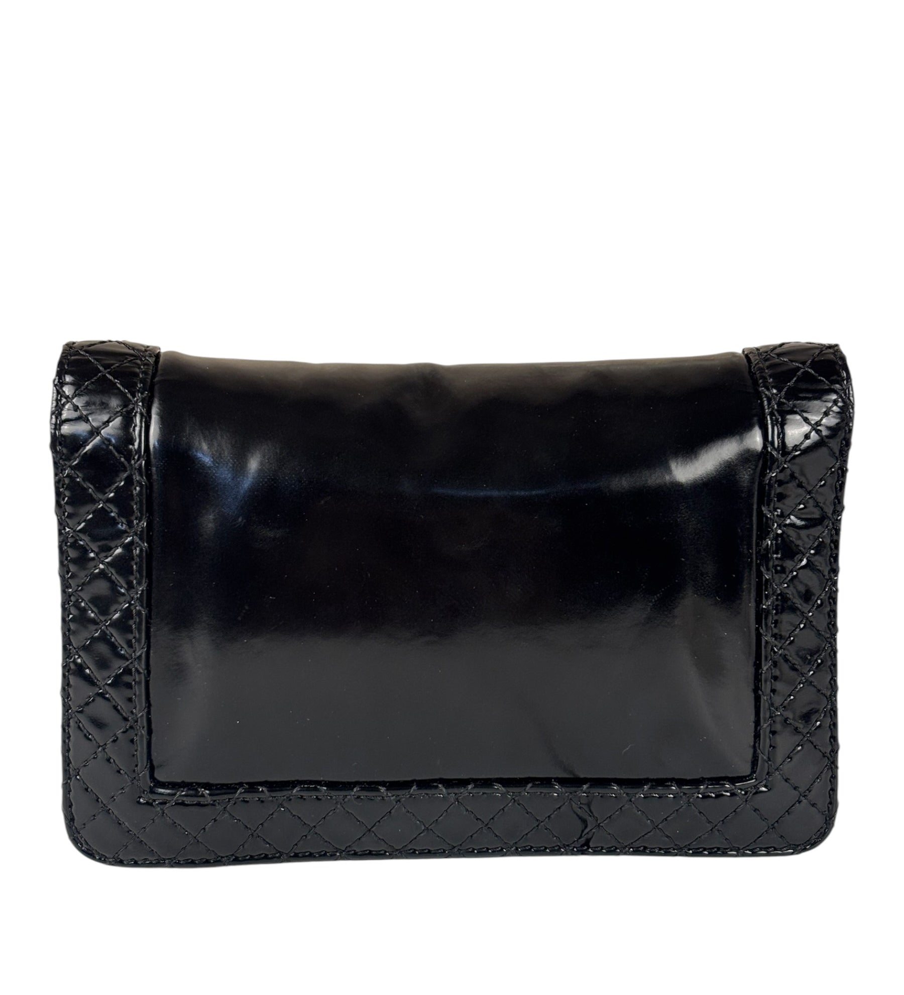 Chanel Black Patent Leather Boy Wallet on Chain Bag 2014