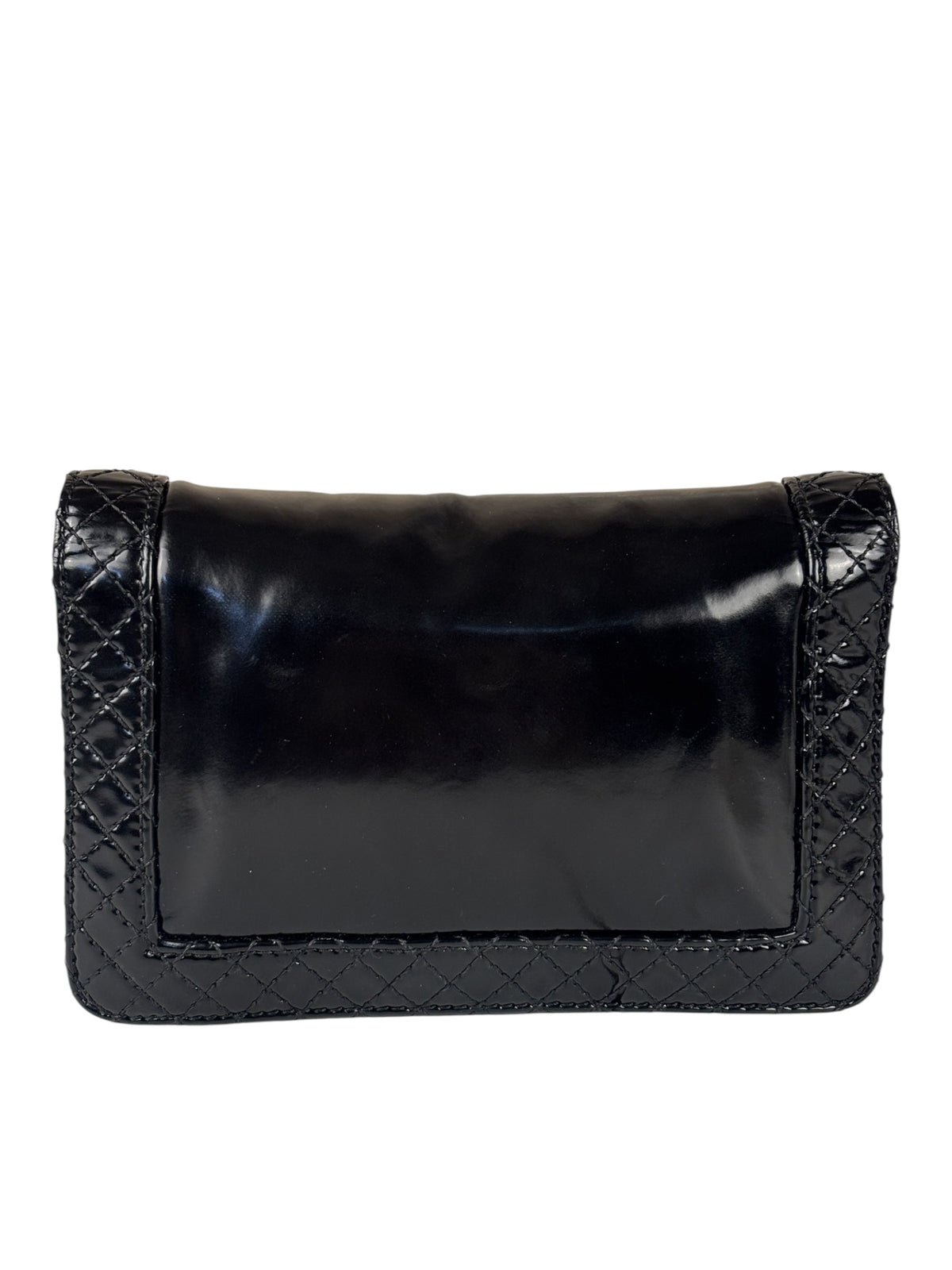 Chanel Black Patent Leather Boy Wallet on Chain Bag 2014