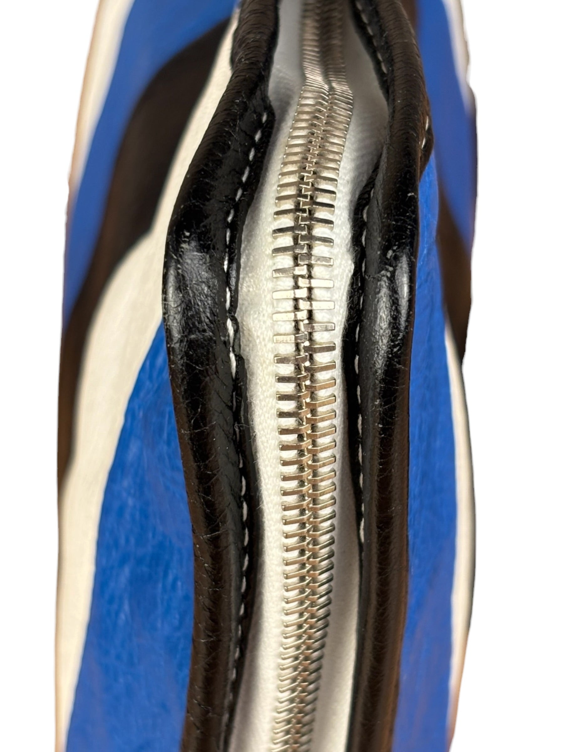 Balenciaga Tricolor Leather Bazaar Striped Pouch