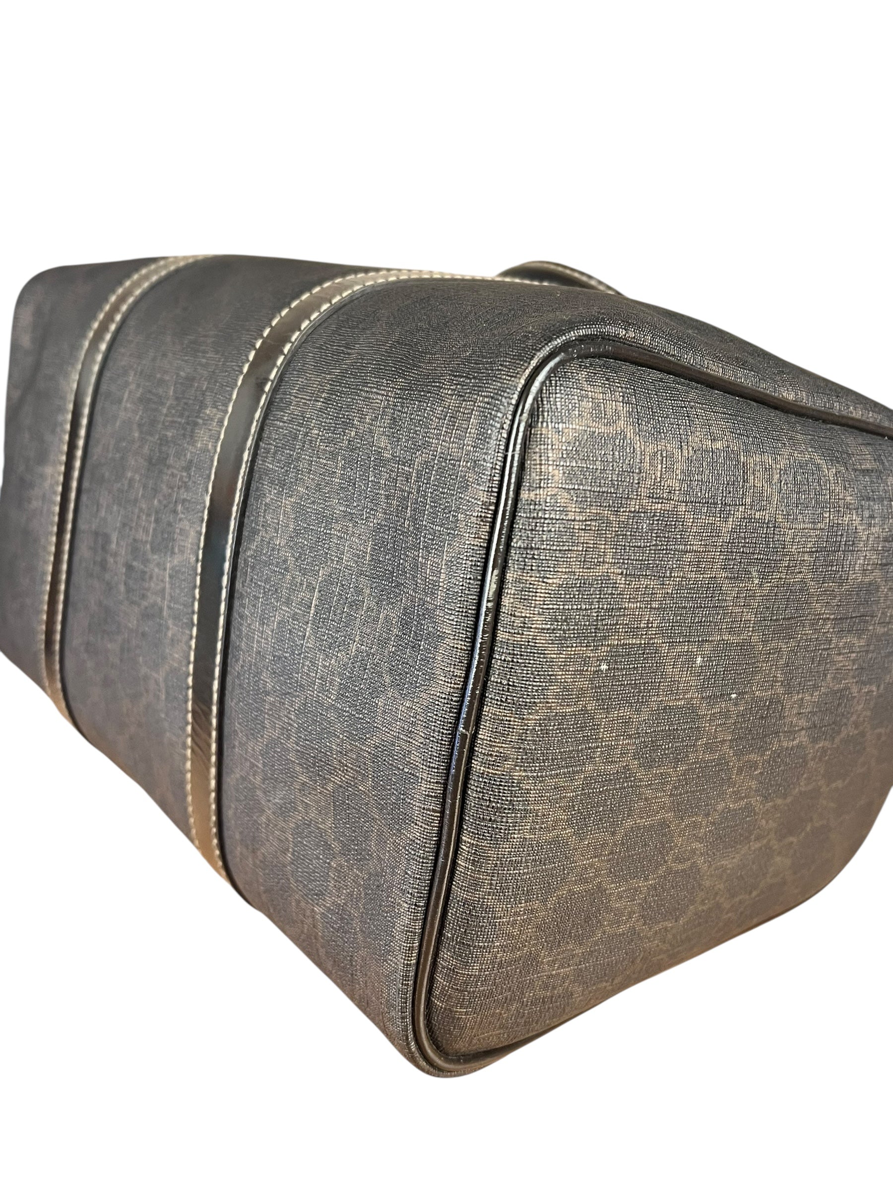 Gucci GG Supreme Coated Boston Bag Dark Brown
