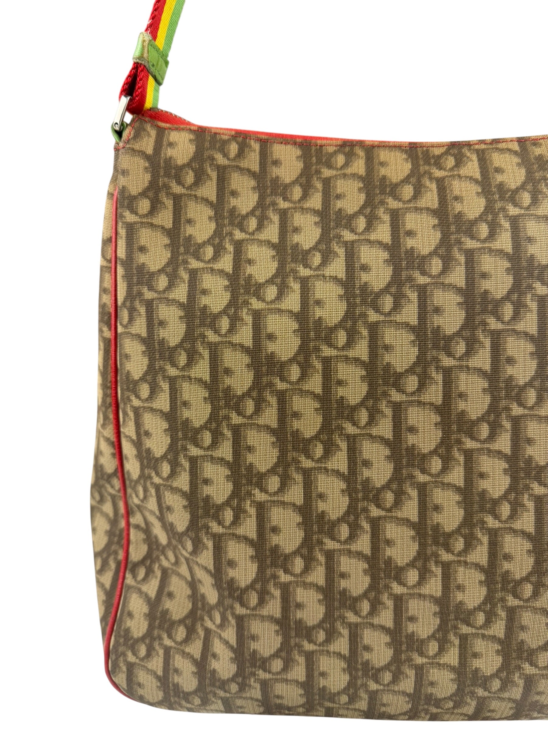 Christian Dior Vintage Monogram Rasta Trotter Messenger Bag