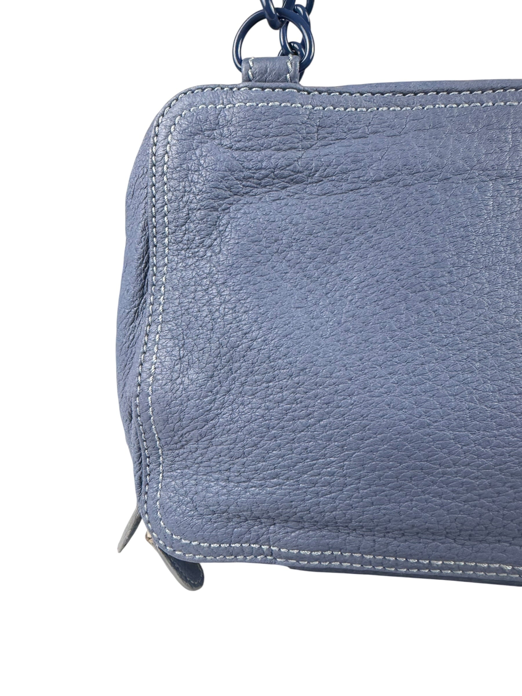 Balenciaga Vintage Blue Leather Mini Pochette