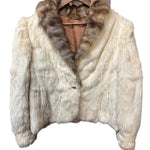 Vintage Cream/Brown Rabbit Fur Coat