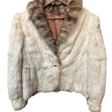 Vintage Cream/Brown Rabbit Fur Coat