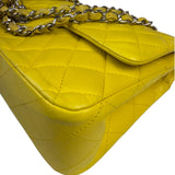 Chanel Yellow Quilted Lambskin Double Flap Bag 2009