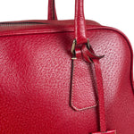 Prada Red Leather Bowling Shoulder Bag