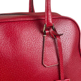 Prada Red Leather Bowling Shoulder Bag