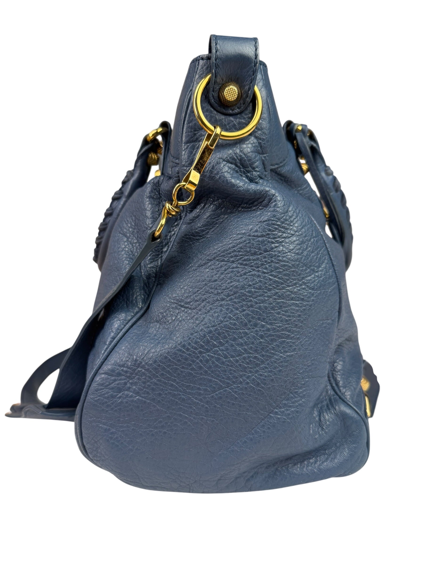 Balenciaga Mist Blue Leather Sunday City Bag