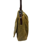 Fendi Brown Corduroy Baguette Shoulder Bag