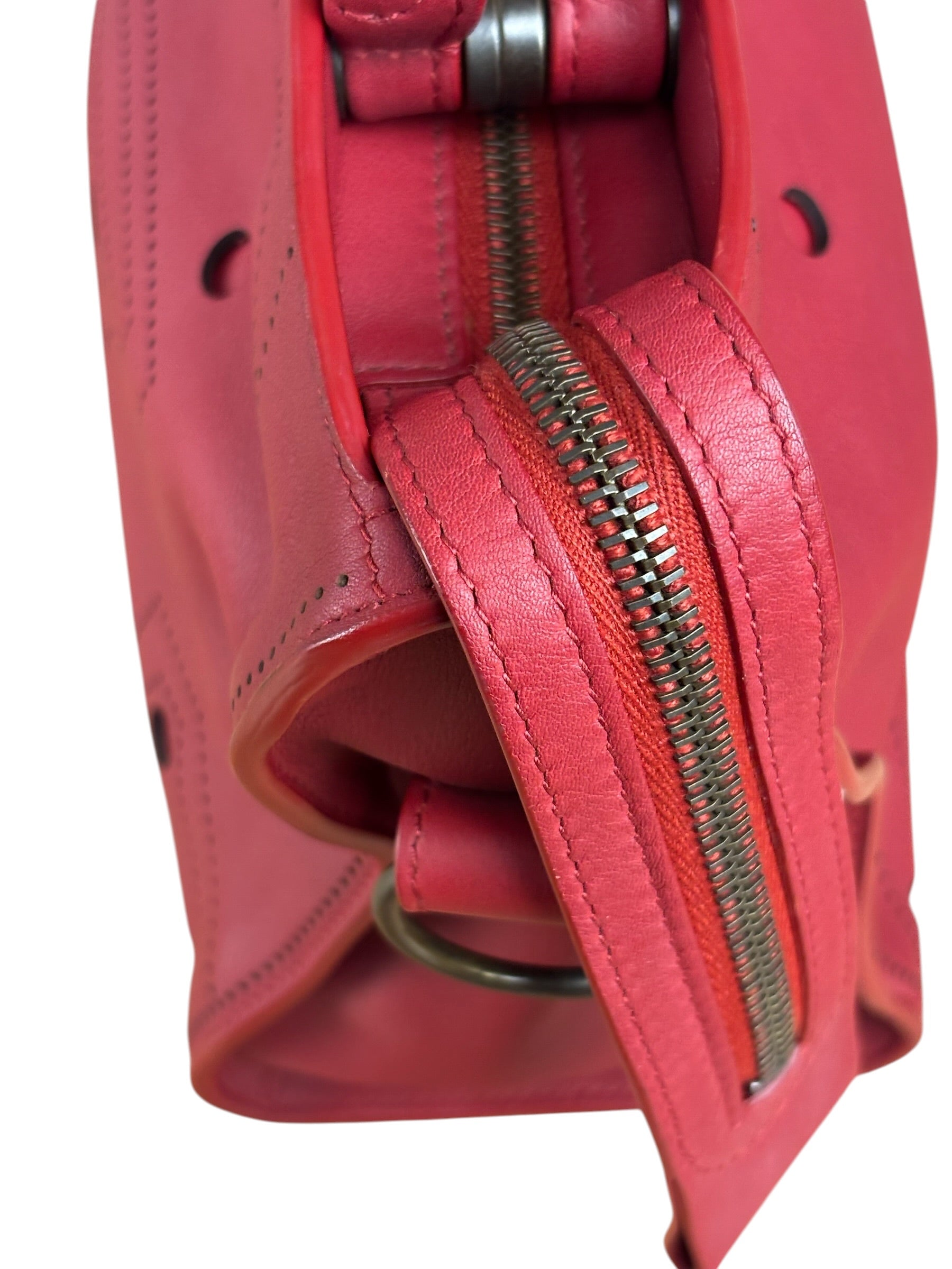 Balenciaga Red Leather Blackout City Two-Way Bag