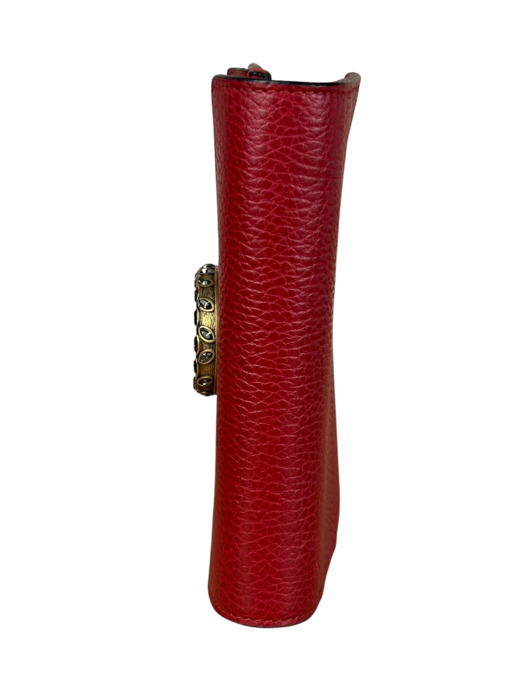 Gucci Red Leather Dionysus Super Mini Chain Crossbody Bag