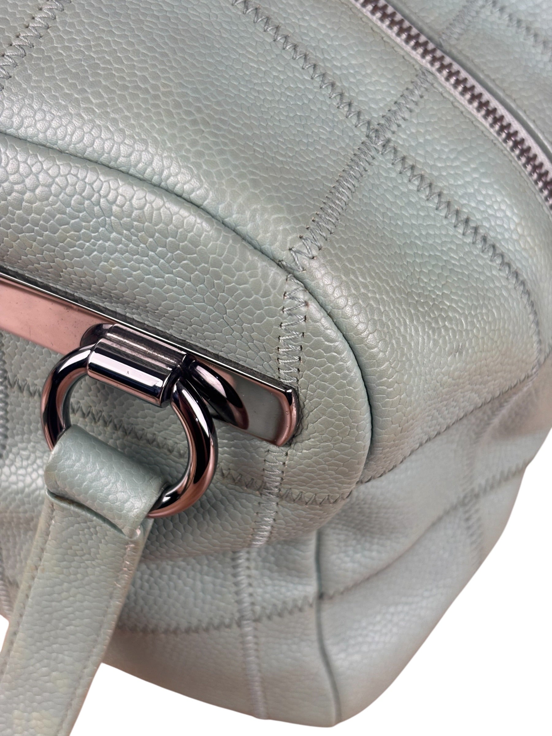 Chanel Light Green Quilt LAX Leather Bowler Bag 2004