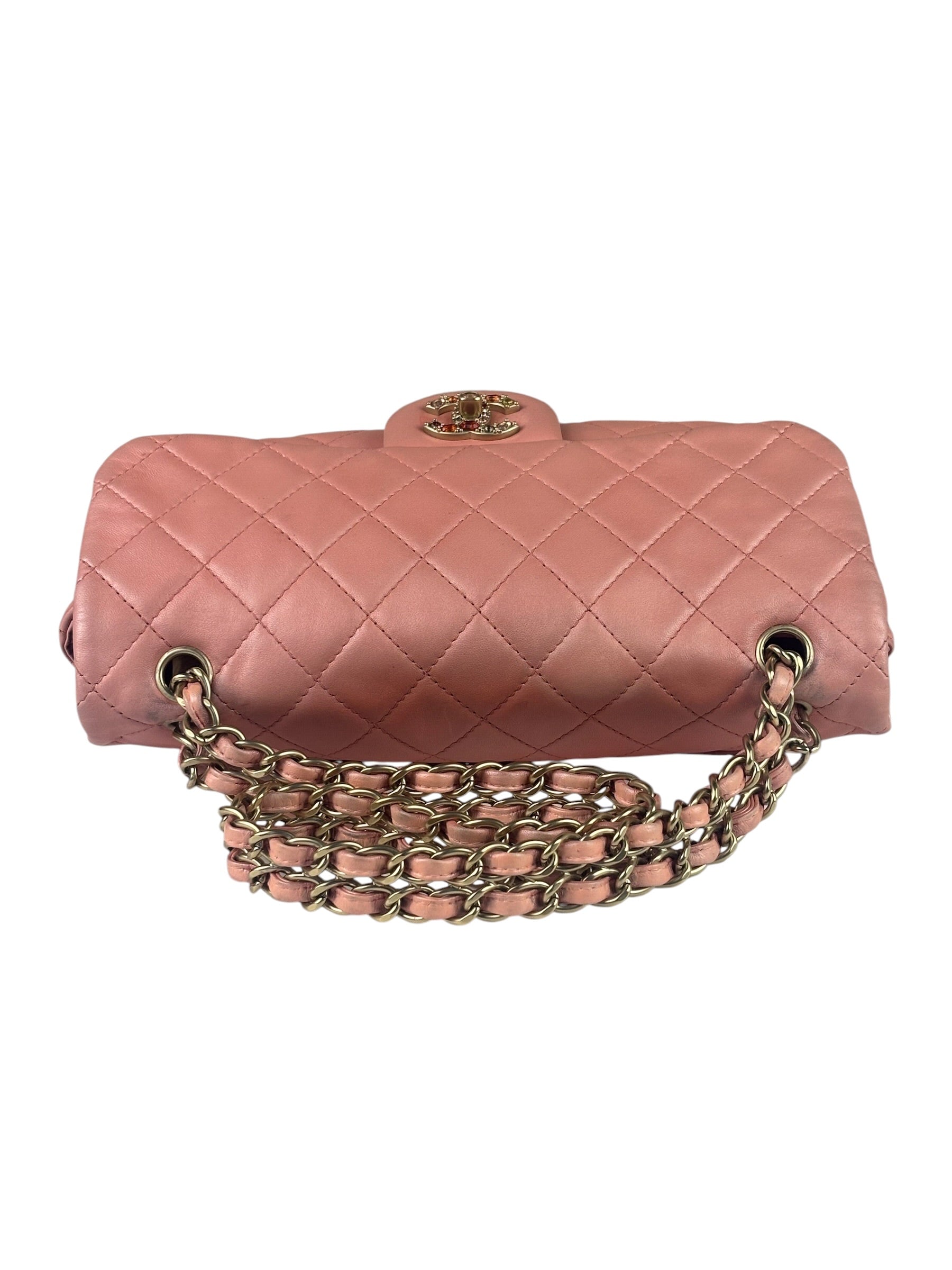 Chanel Pink Quilted Lambskin Timeless Chain Shoulder Bag 2010