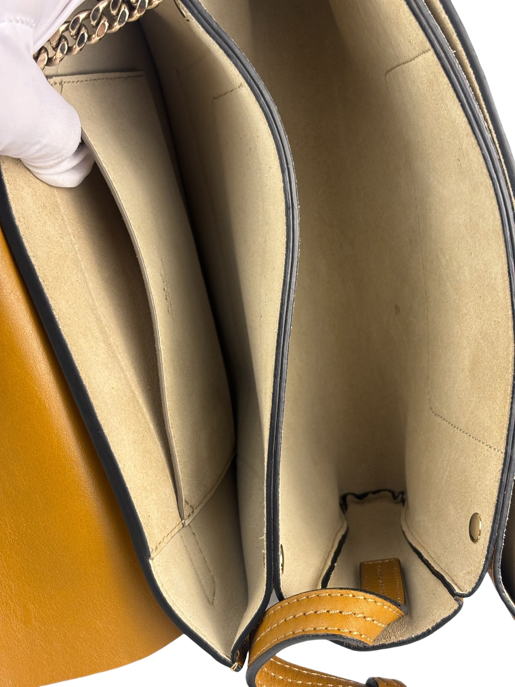 Chloe Mustard Yellow Leather/Suede Faye Bag