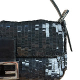 Fendi Vintage Black Sequin Baguette Shoulder Bag