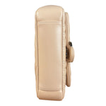 Gucci Pink Beige Leather Marmont Matelasse Small Shoulder Bag