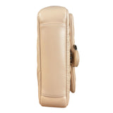 Gucci Pink Beige Leather Marmont Matelasse Small Shoulder Bag