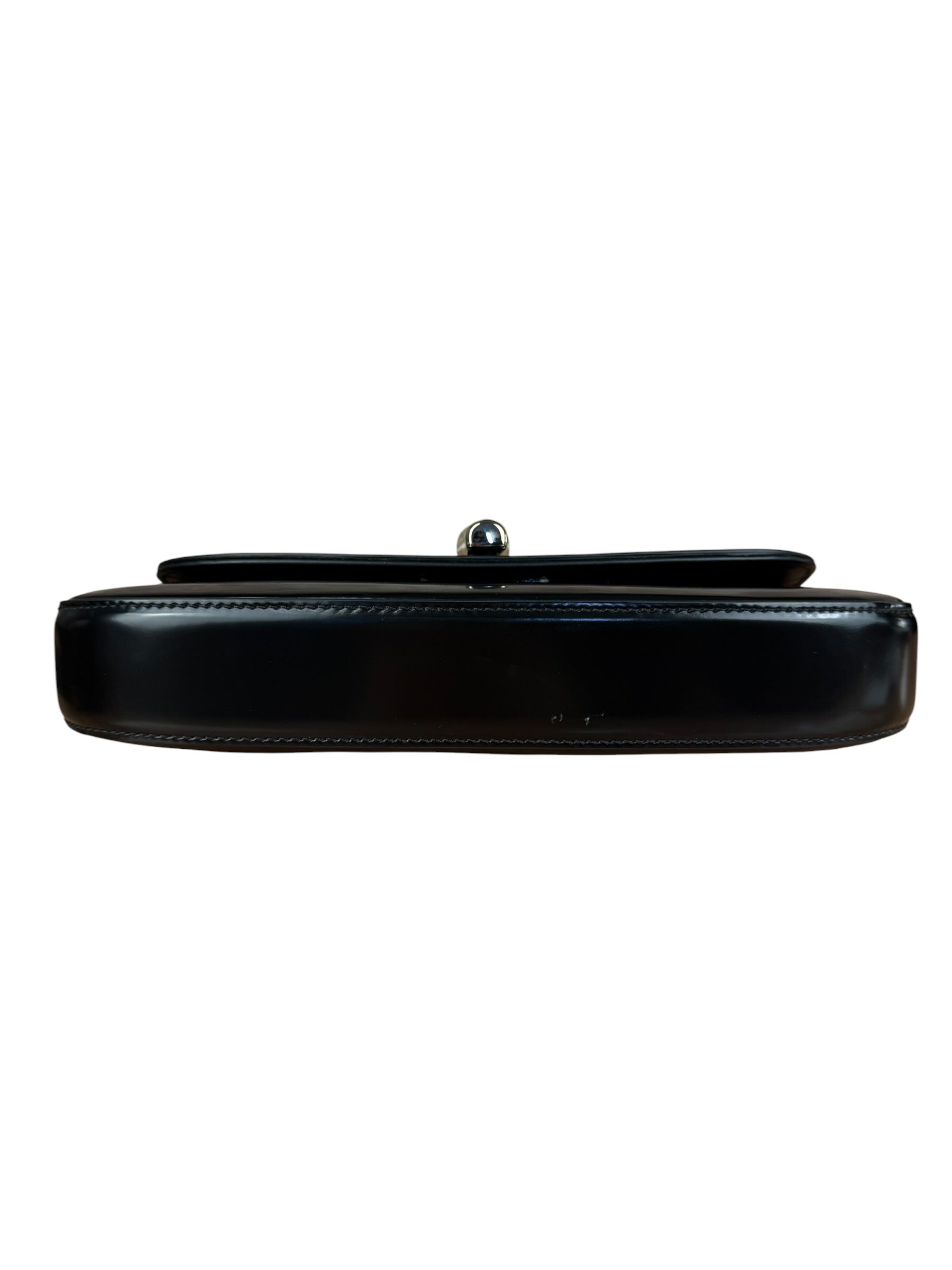 Gucci Black Leather Bamboo Night Small Clutch/Pochette