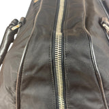 Prada Black Leather Tessuto Nylon Bowler Bag