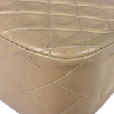 Chanel Beige Quilted Lambskin Flap Bag 90's